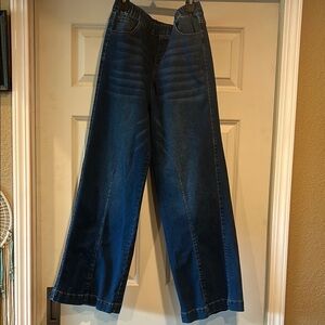 Wide-Leg Denim Jeans